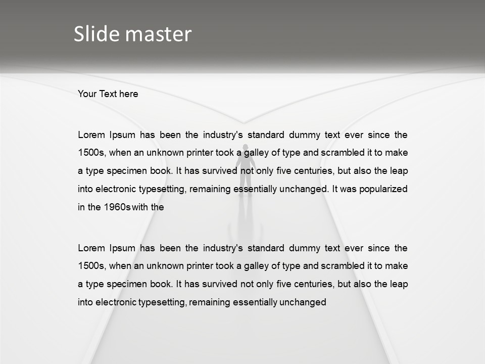 A Person Standing On A Road With A White Background PowerPoint Template