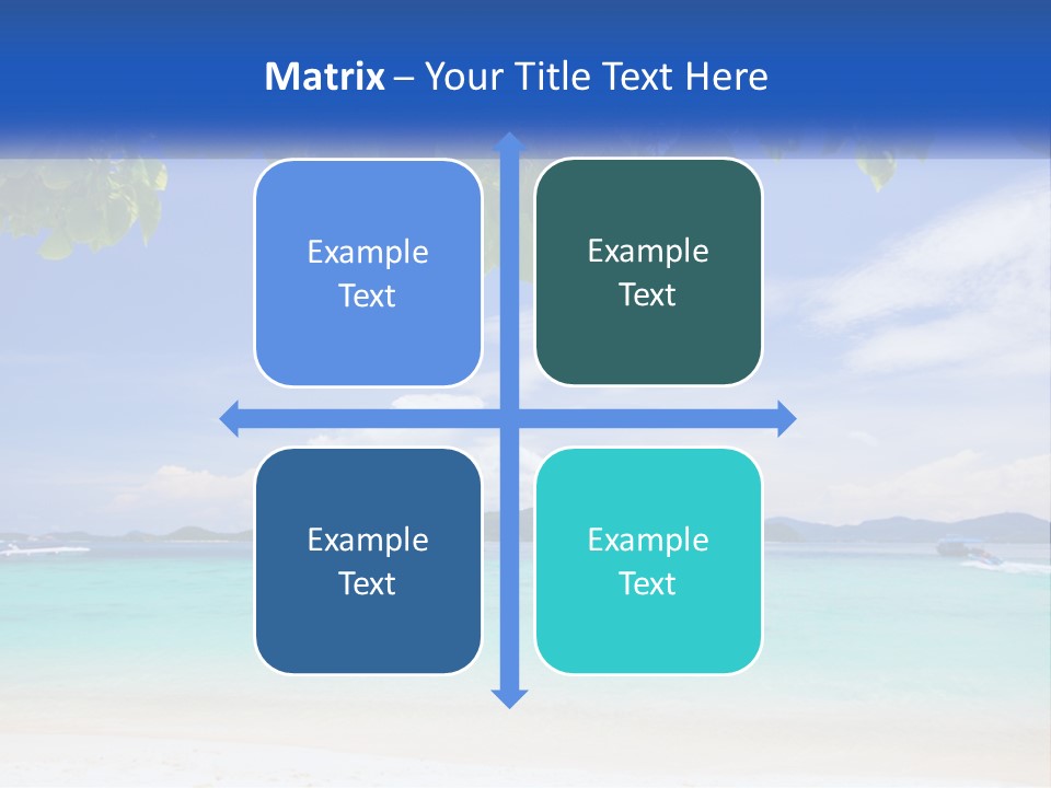 A Beach With Boats In The Water And A Blue Sky PowerPoint Template