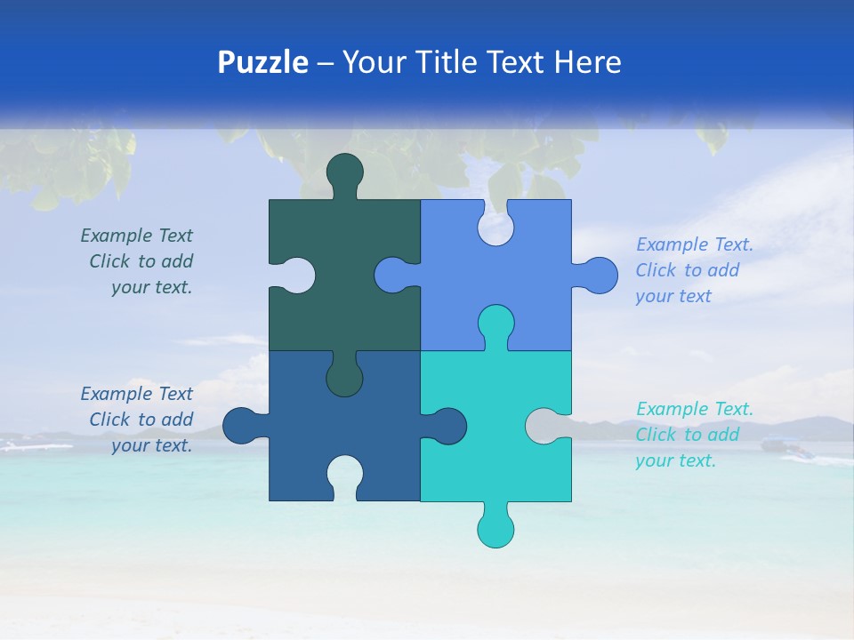 A Beach With Boats In The Water And A Blue Sky PowerPoint Template