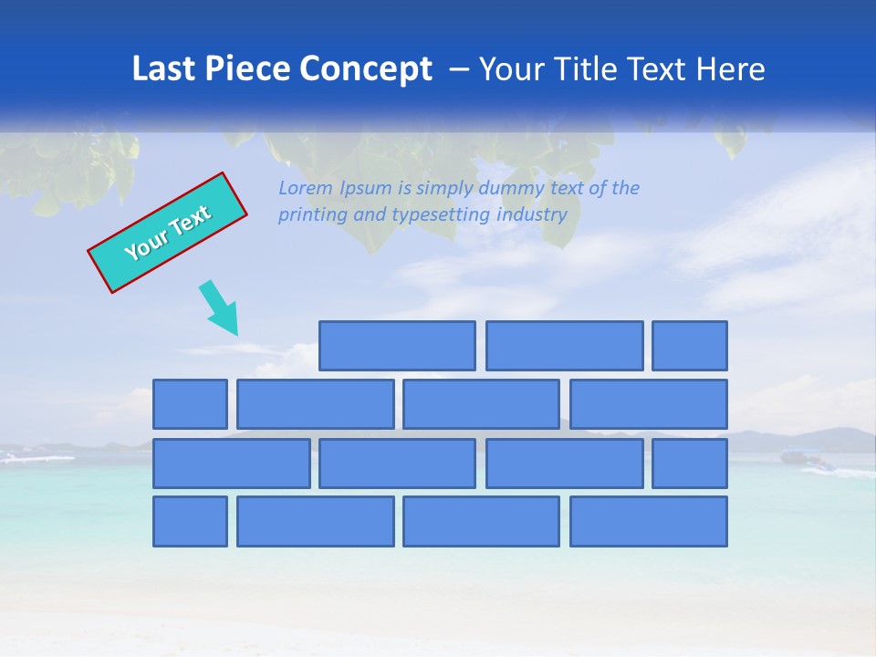 A Beach With Boats In The Water And A Blue Sky PowerPoint Template