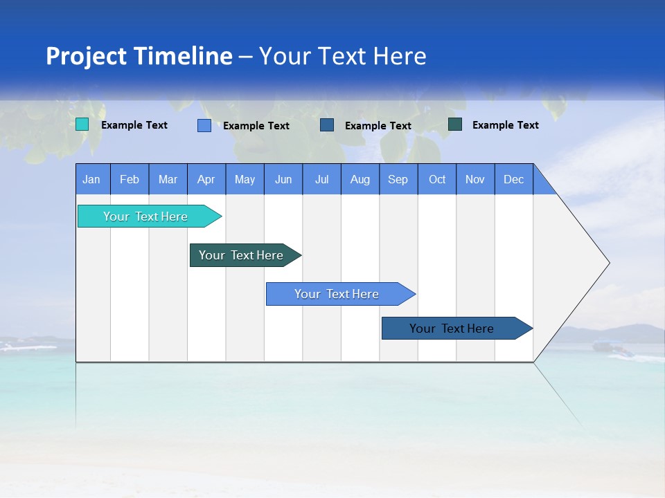 A Beach With Boats In The Water And A Blue Sky PowerPoint Template