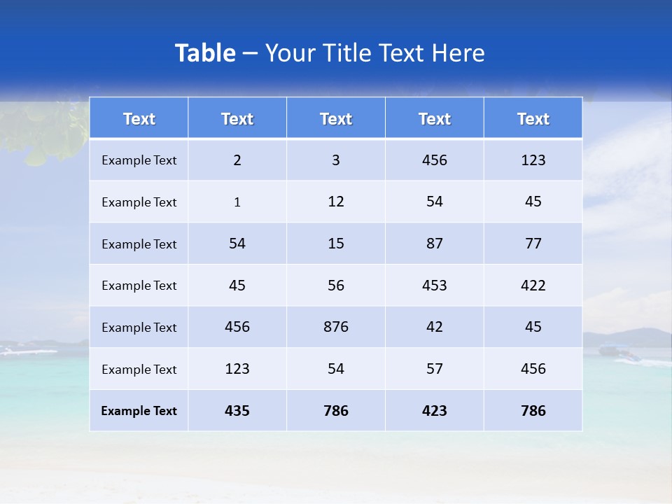 A Beach With Boats In The Water And A Blue Sky PowerPoint Template