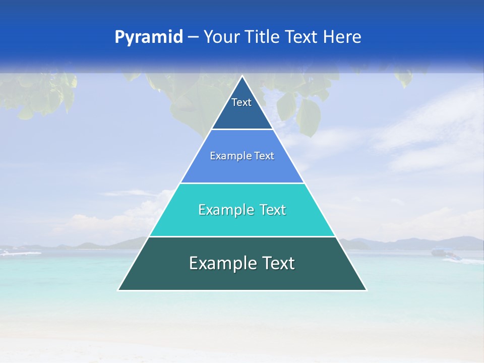 A Beach With Boats In The Water And A Blue Sky PowerPoint Template