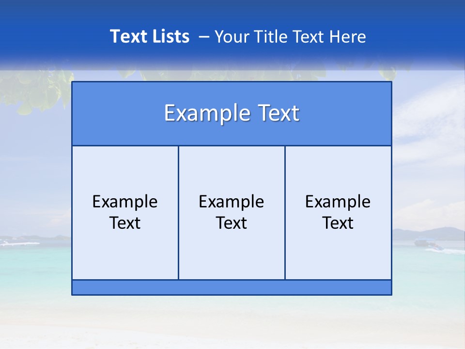 A Beach With Boats In The Water And A Blue Sky PowerPoint Template