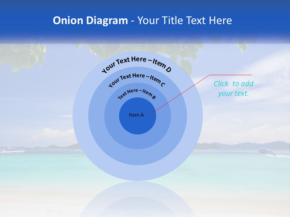 A Beach With Boats In The Water And A Blue Sky PowerPoint Template