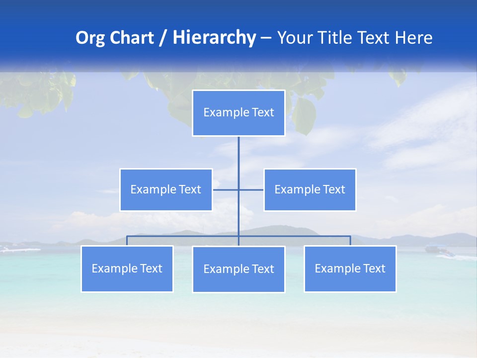 A Beach With Boats In The Water And A Blue Sky PowerPoint Template