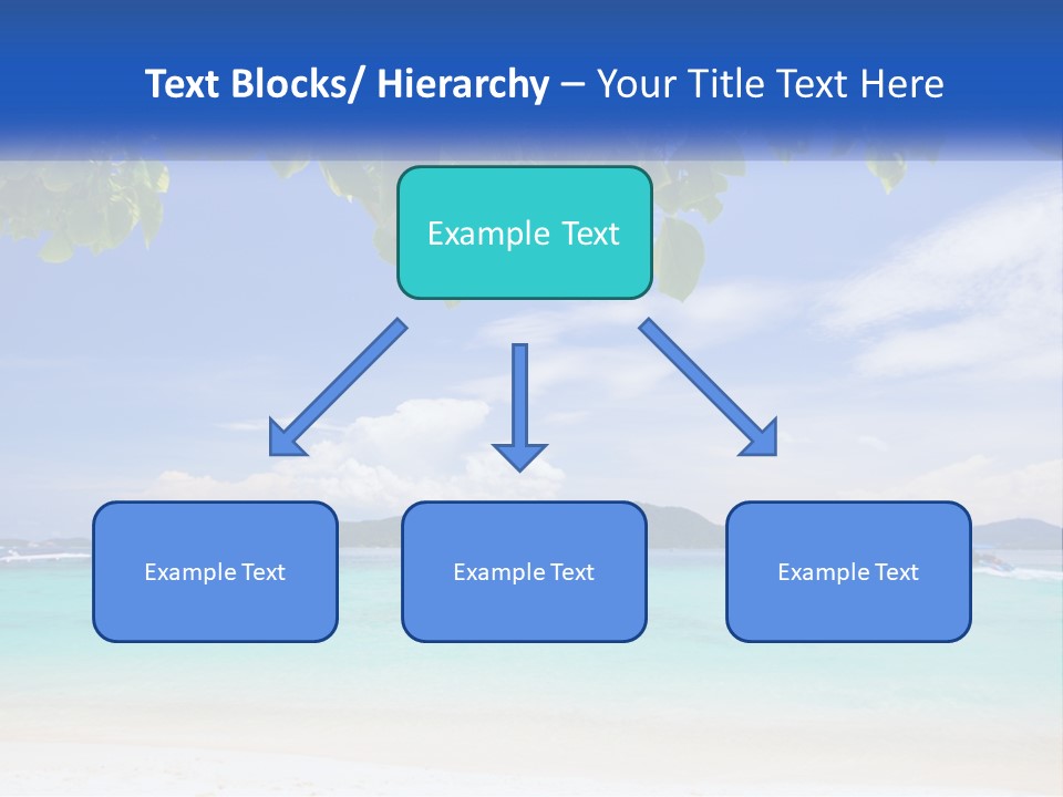 A Beach With Boats In The Water And A Blue Sky PowerPoint Template