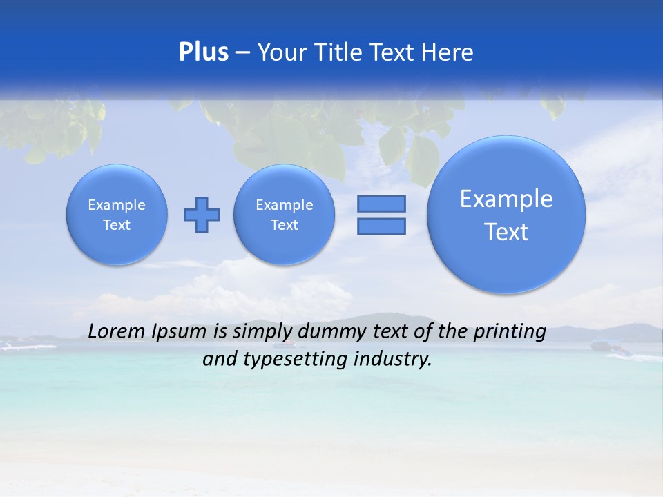 A Beach With Boats In The Water And A Blue Sky PowerPoint Template