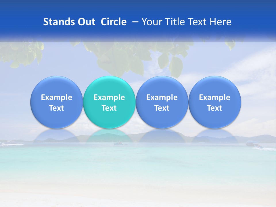 A Beach With Boats In The Water And A Blue Sky PowerPoint Template