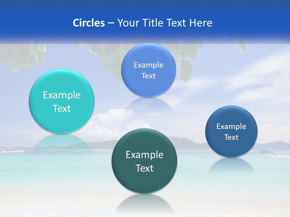 A Beach With Boats In The Water And A Blue Sky PowerPoint Template