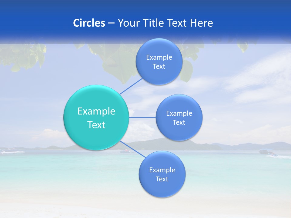 A Beach With Boats In The Water And A Blue Sky PowerPoint Template