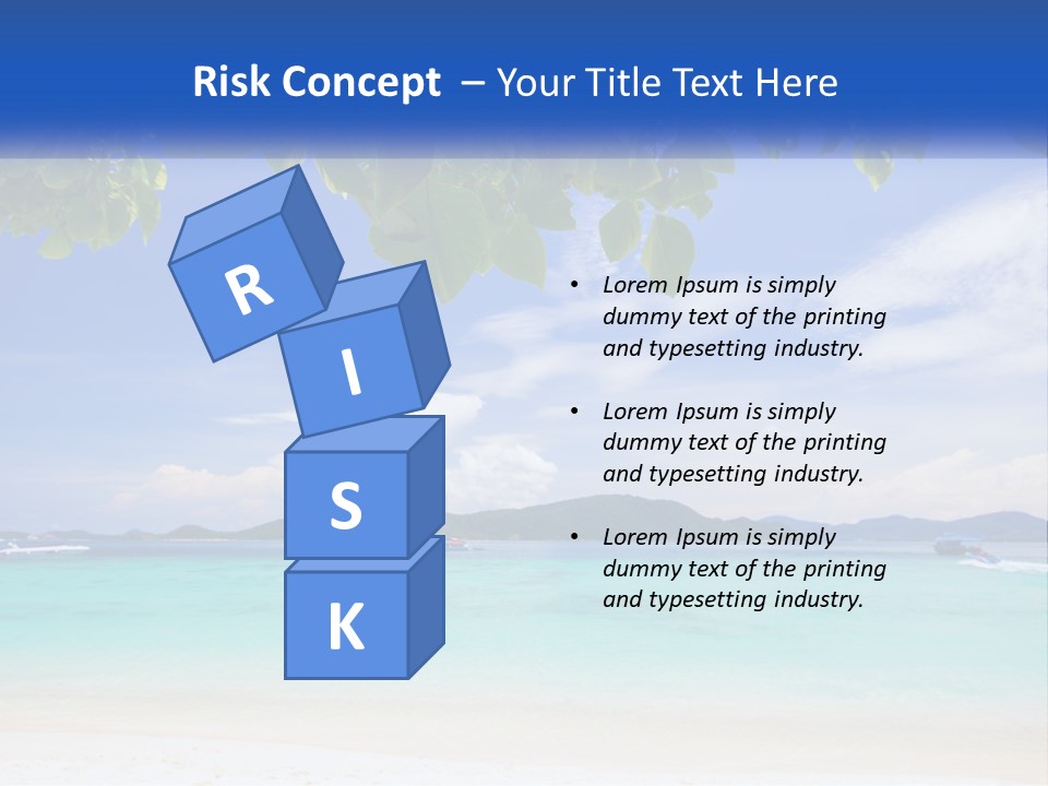 A Beach With Boats In The Water And A Blue Sky PowerPoint Template