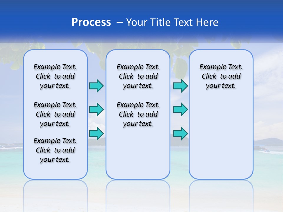 A Beach With Boats In The Water And A Blue Sky PowerPoint Template