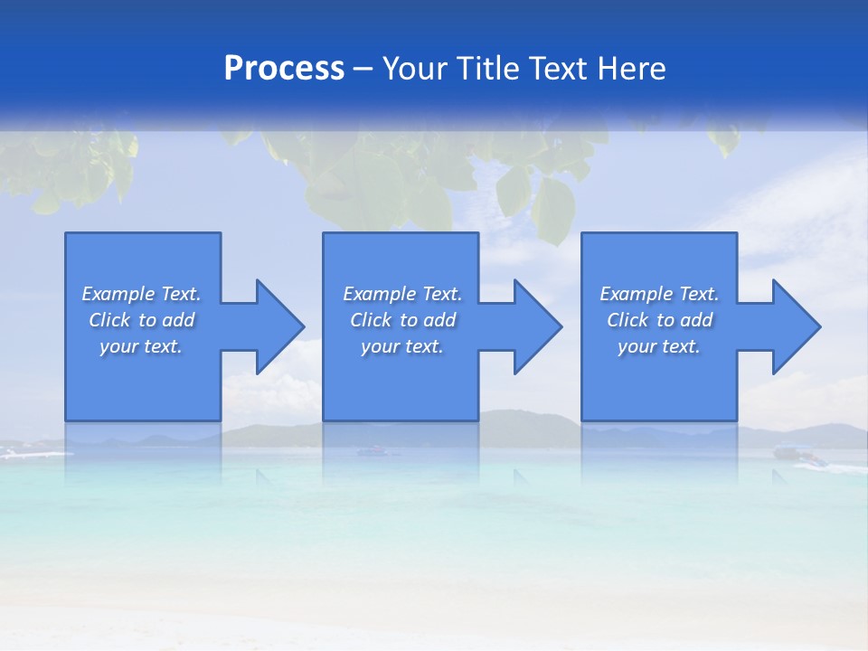 A Beach With Boats In The Water And A Blue Sky PowerPoint Template