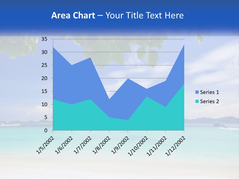 A Beach With Boats In The Water And A Blue Sky PowerPoint Template
