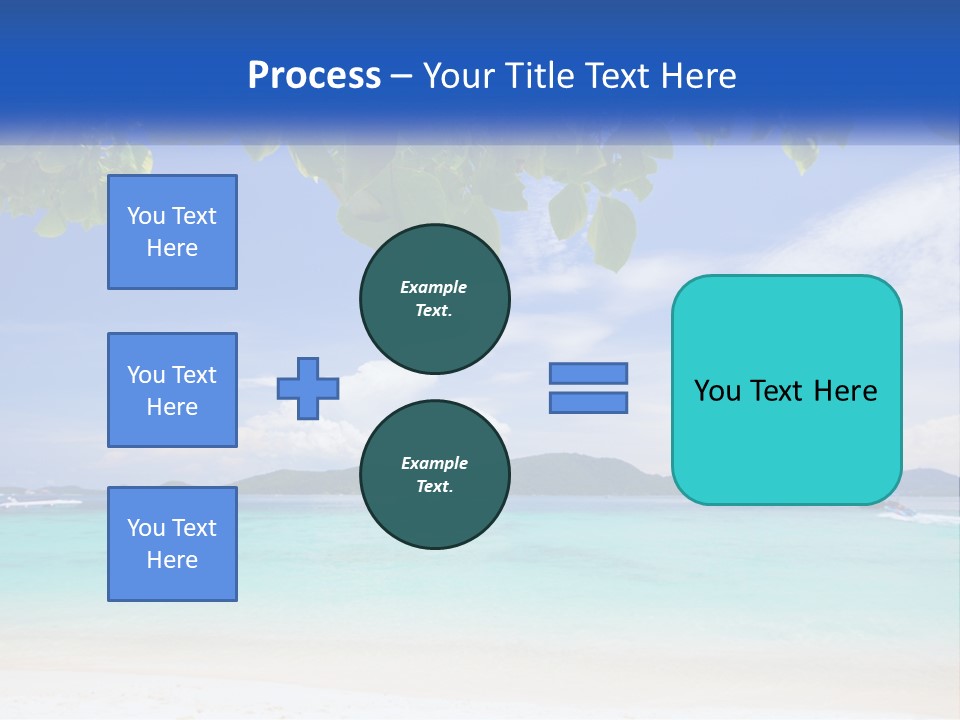 A Beach With Boats In The Water And A Blue Sky PowerPoint Template