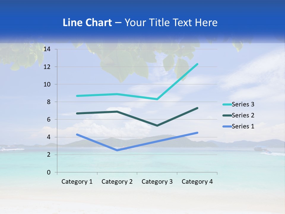 A Beach With Boats In The Water And A Blue Sky PowerPoint Template