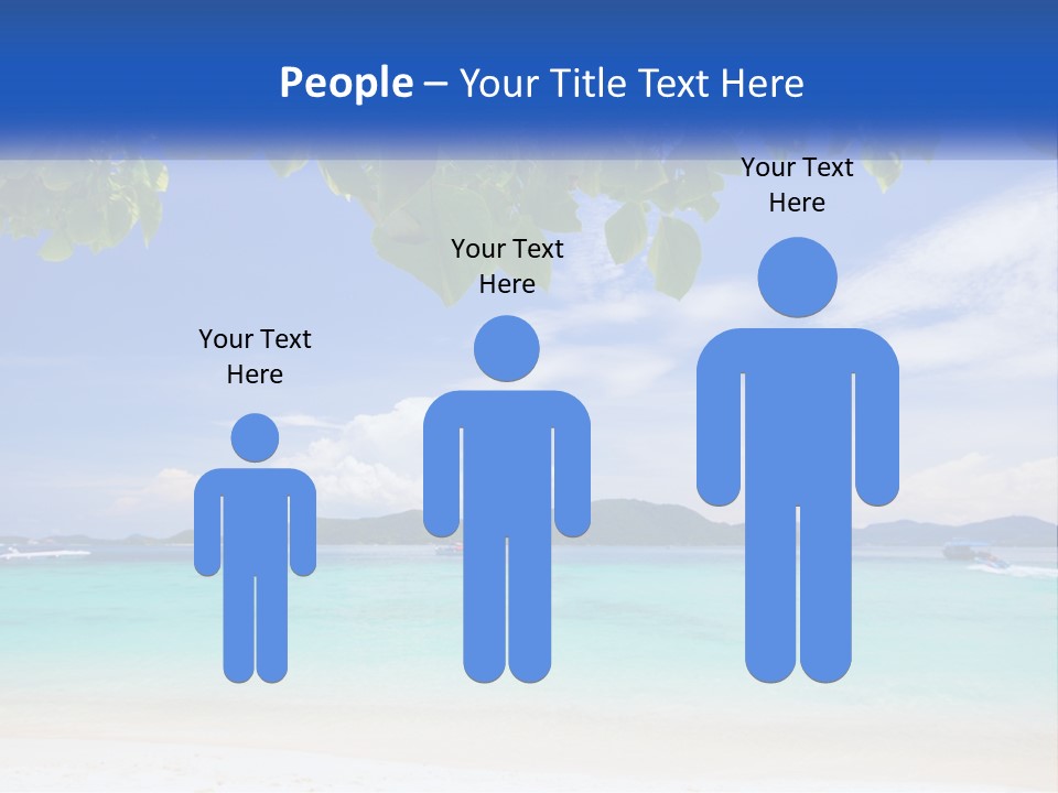 A Beach With Boats In The Water And A Blue Sky PowerPoint Template