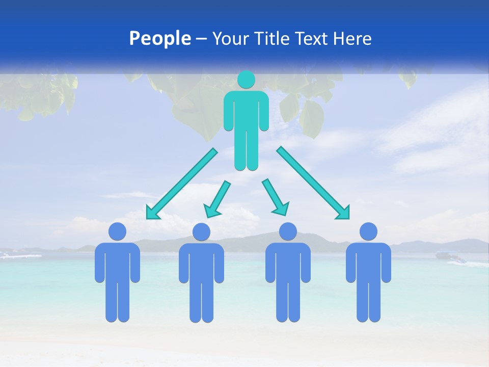 A Beach With Boats In The Water And A Blue Sky PowerPoint Template