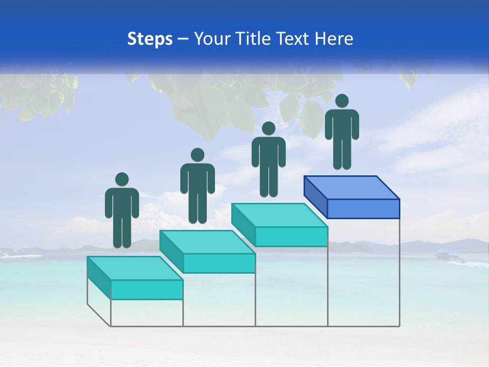 A Beach With Boats In The Water And A Blue Sky PowerPoint Template