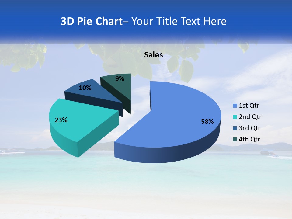 A Beach With Boats In The Water And A Blue Sky PowerPoint Template