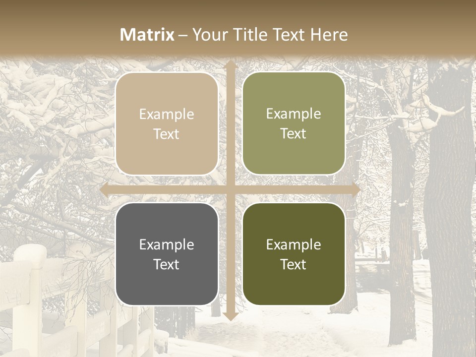 A Snowy Path With Trees And A Fence PowerPoint Template