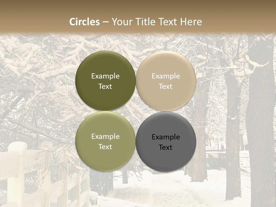 A Snowy Path With Trees And A Fence PowerPoint Template