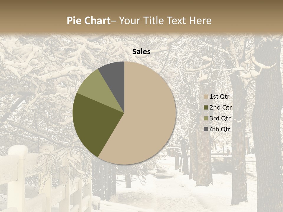A Snowy Path With Trees And A Fence PowerPoint Template