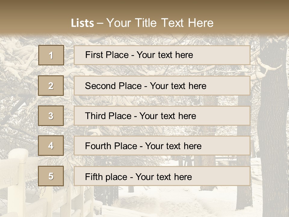 A Snowy Path With Trees And A Fence PowerPoint Template
