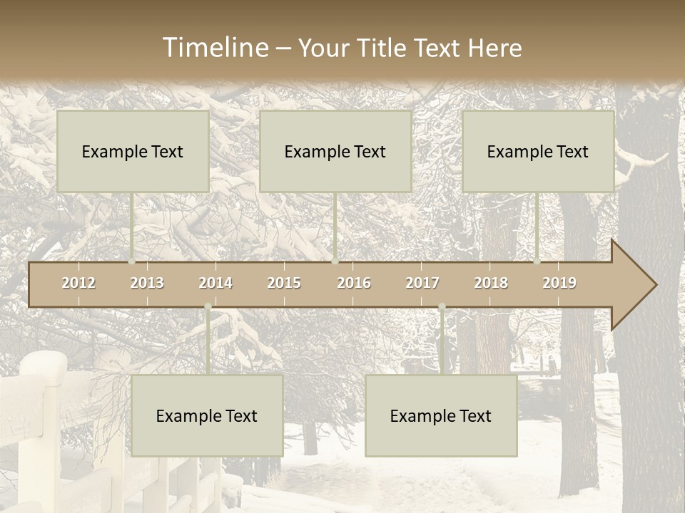 A Snowy Path With Trees And A Fence PowerPoint Template