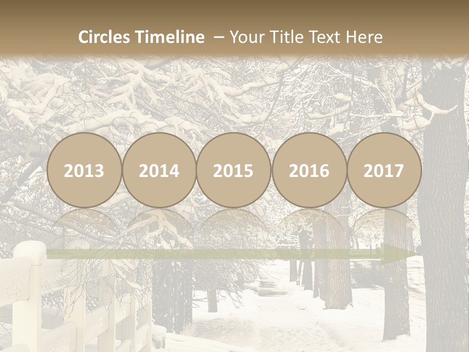 A Snowy Path With Trees And A Fence PowerPoint Template