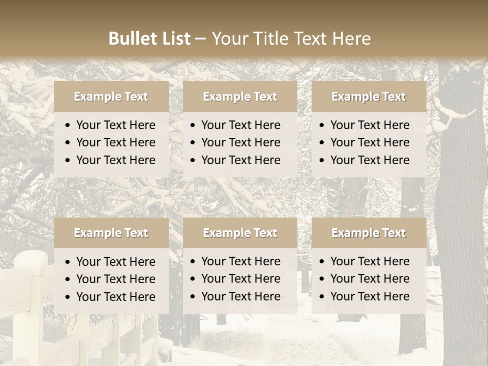 A Snowy Path With Trees And A Fence PowerPoint Template