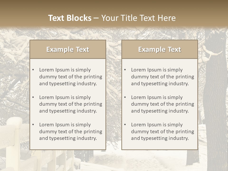 A Snowy Path With Trees And A Fence PowerPoint Template