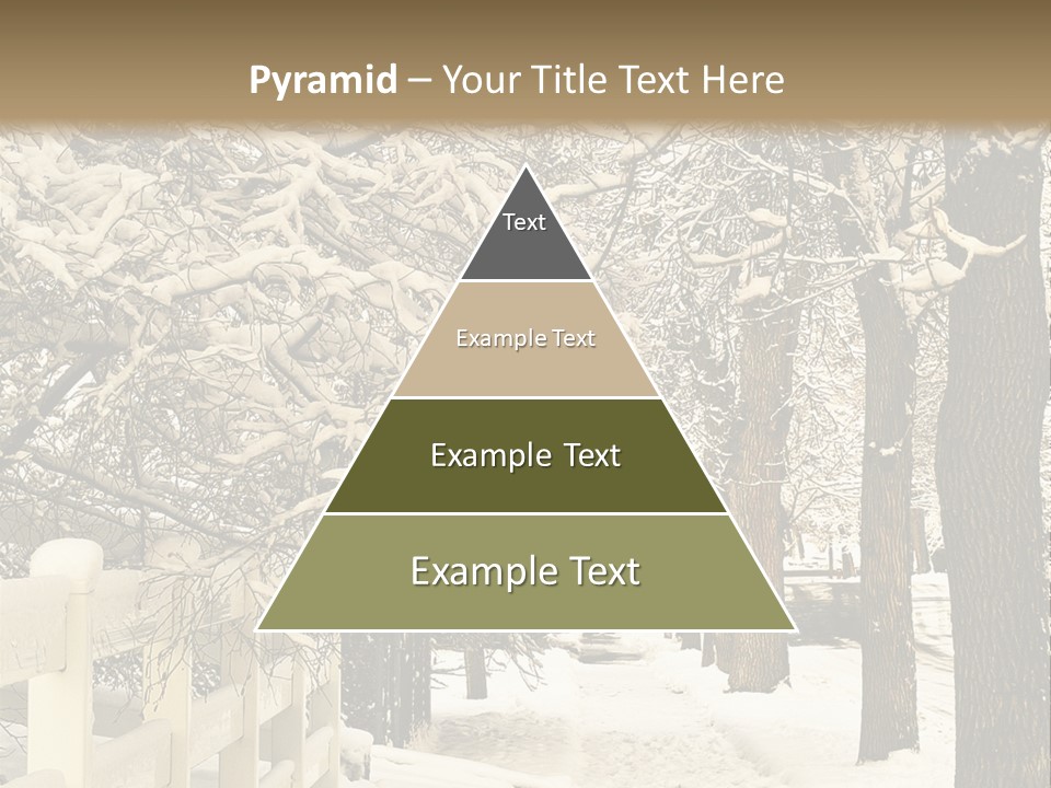 A Snowy Path With Trees And A Fence PowerPoint Template
