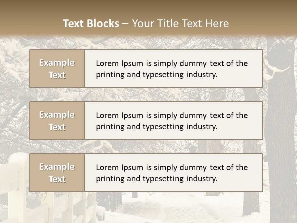 A Snowy Path With Trees And A Fence PowerPoint Template