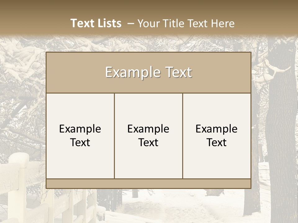 A Snowy Path With Trees And A Fence PowerPoint Template