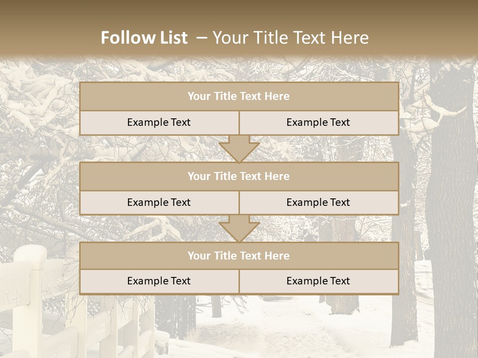 A Snowy Path With Trees And A Fence PowerPoint Template