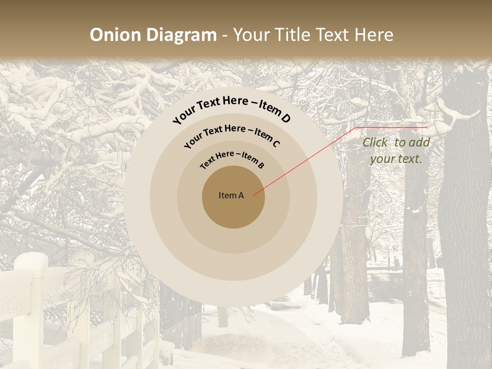 A Snowy Path With Trees And A Fence PowerPoint Template