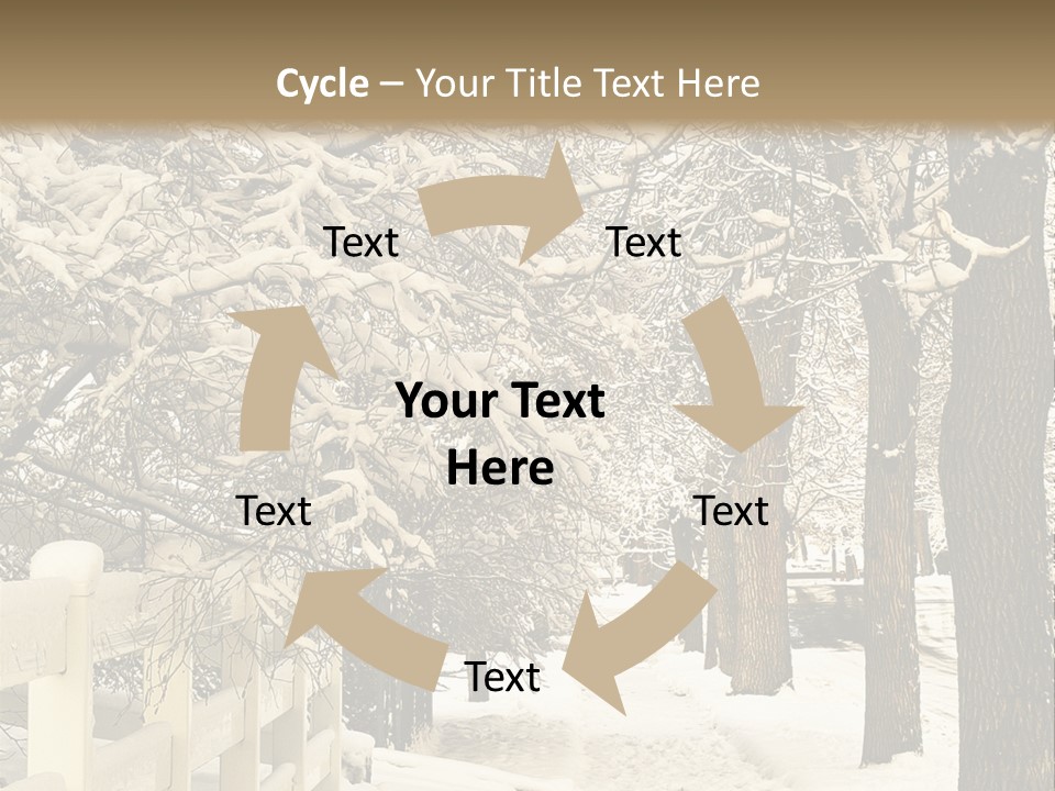 A Snowy Path With Trees And A Fence PowerPoint Template