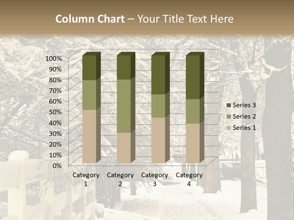 A Snowy Path With Trees And A Fence PowerPoint Template