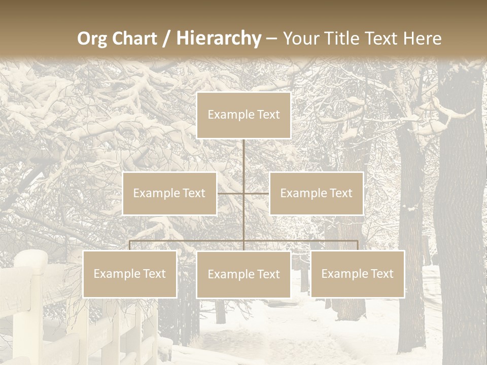 A Snowy Path With Trees And A Fence PowerPoint Template