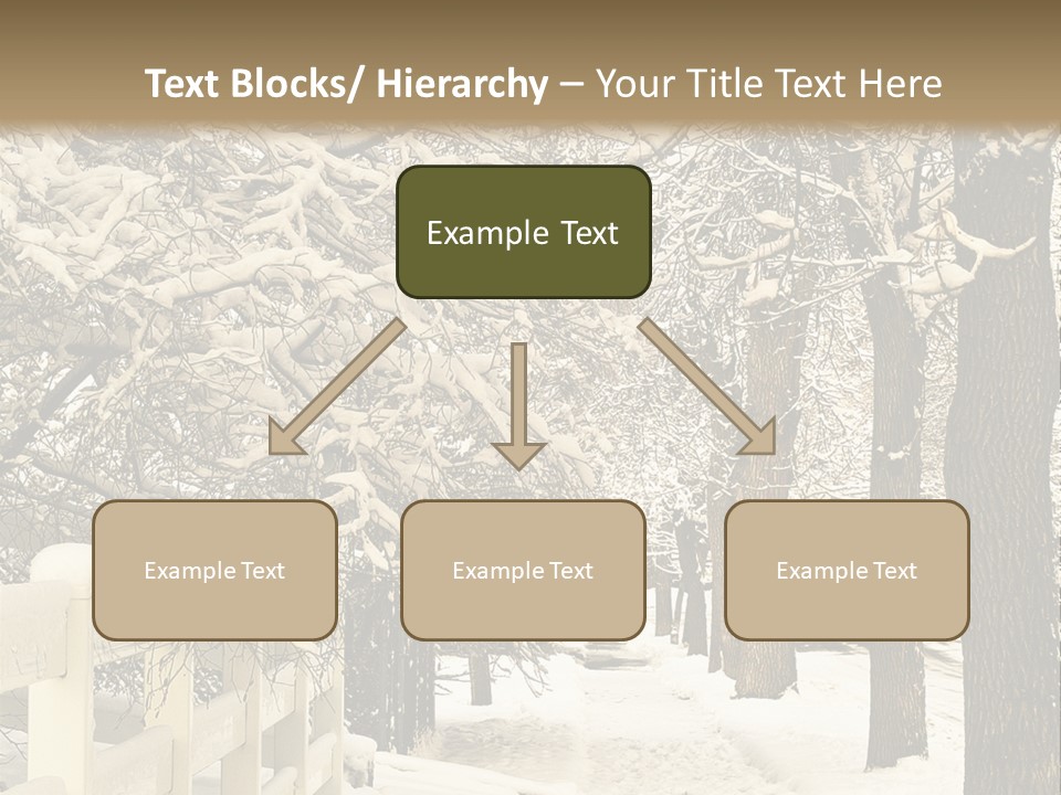 A Snowy Path With Trees And A Fence PowerPoint Template