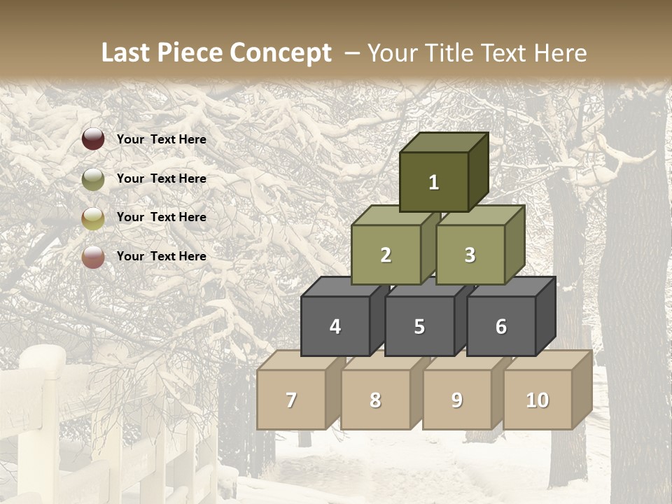A Snowy Path With Trees And A Fence PowerPoint Template