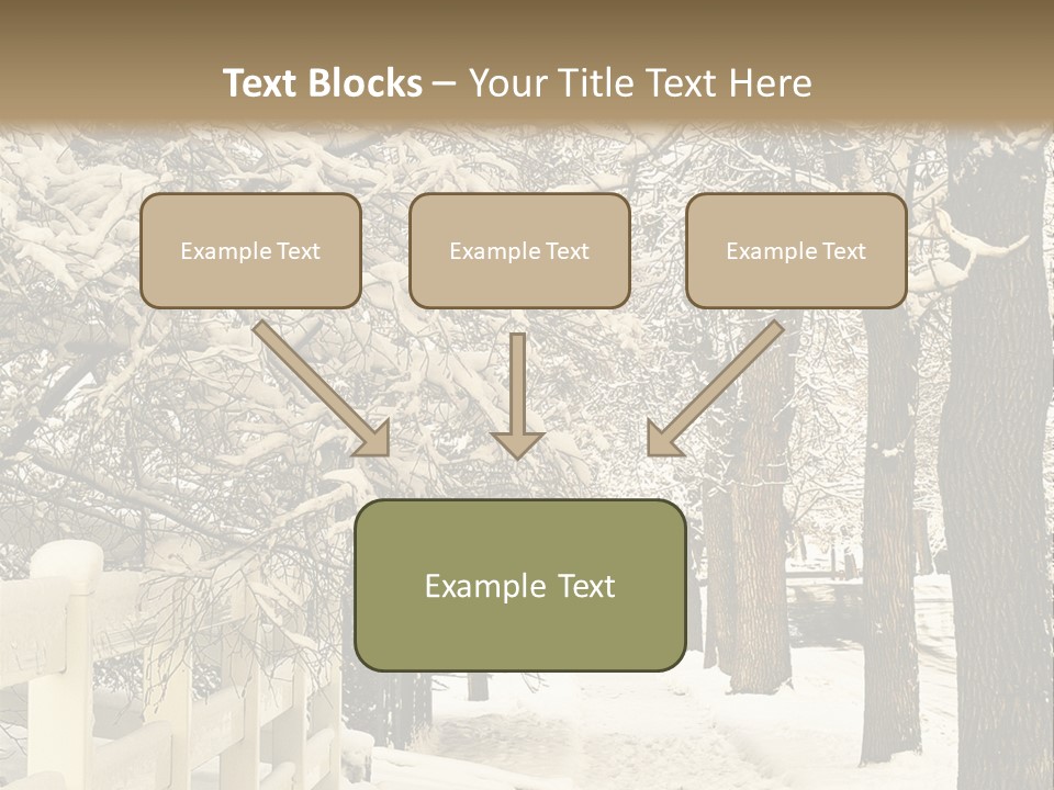 A Snowy Path With Trees And A Fence PowerPoint Template