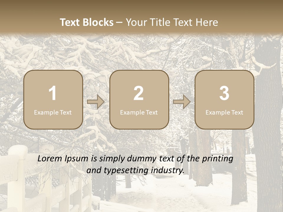 A Snowy Path With Trees And A Fence PowerPoint Template
