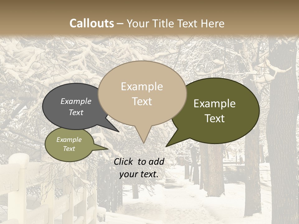 A Snowy Path With Trees And A Fence PowerPoint Template