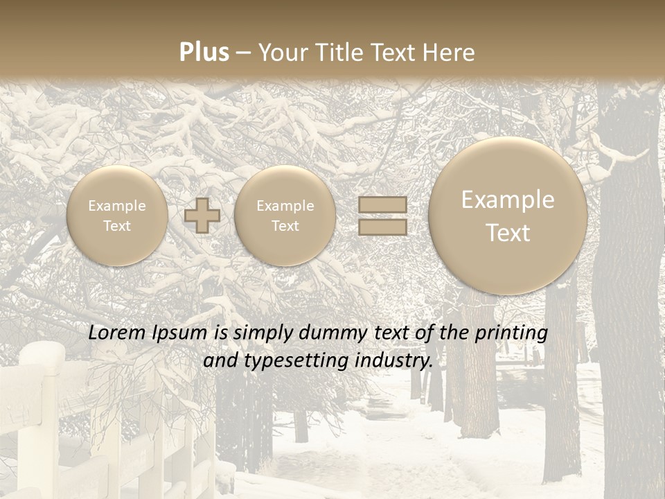 A Snowy Path With Trees And A Fence PowerPoint Template
