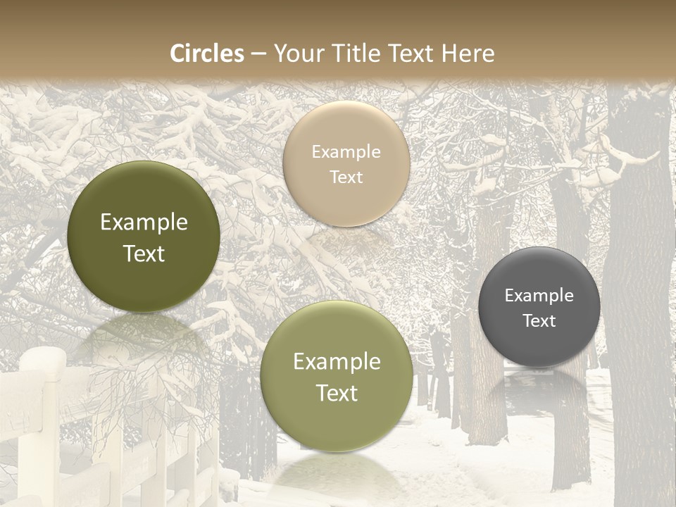 A Snowy Path With Trees And A Fence PowerPoint Template