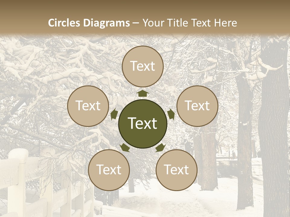 A Snowy Path With Trees And A Fence PowerPoint Template