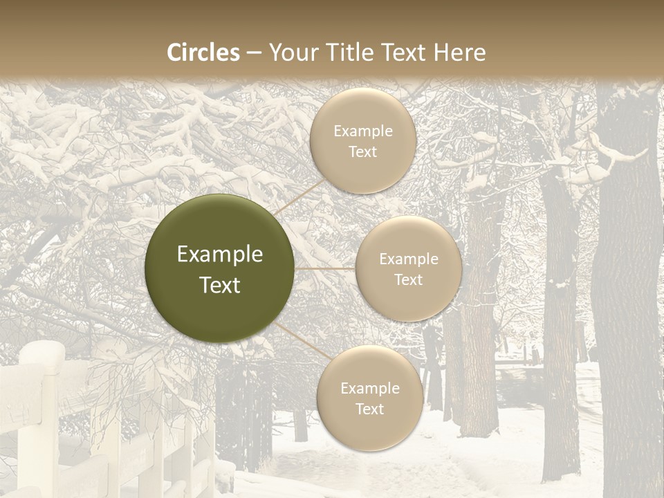 A Snowy Path With Trees And A Fence PowerPoint Template